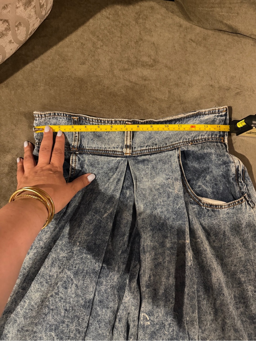 Rare find Vintage acid- washed denim skirt, from 1980 - Picture 7 of 8